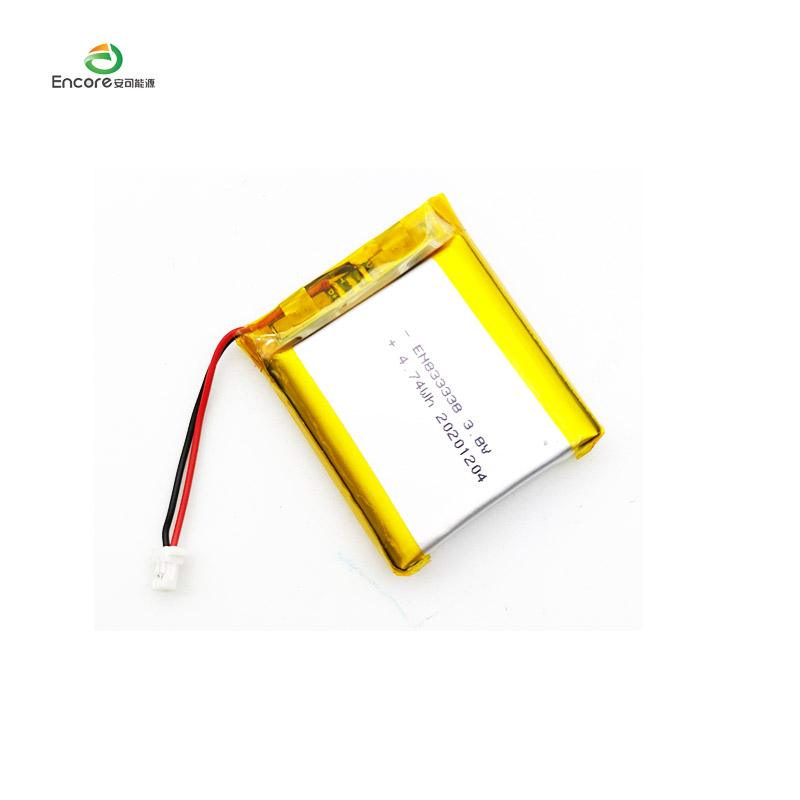 833338 1280mAh 3.8v-ko lipo zelula kargagarria